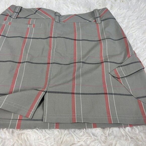 Smartwool NWOT Merino Wool Blend Tan & Pink Plaid Mini Skirt Sporty Golf Size 6 - Picture 10 of 12
